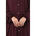 Front open Kaftan with fashionable buttons- Cocoa Bean